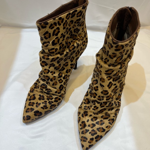 Leopard Print Nicole Miller Ankle Boots - Picture 1 of 6